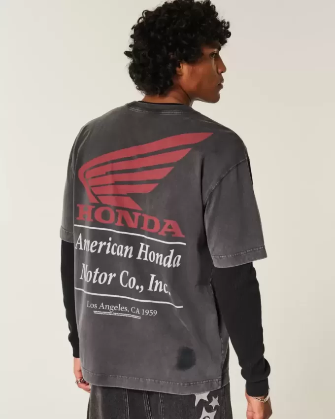 Boxy Heavyweight Honda Grafik-T-Shirt