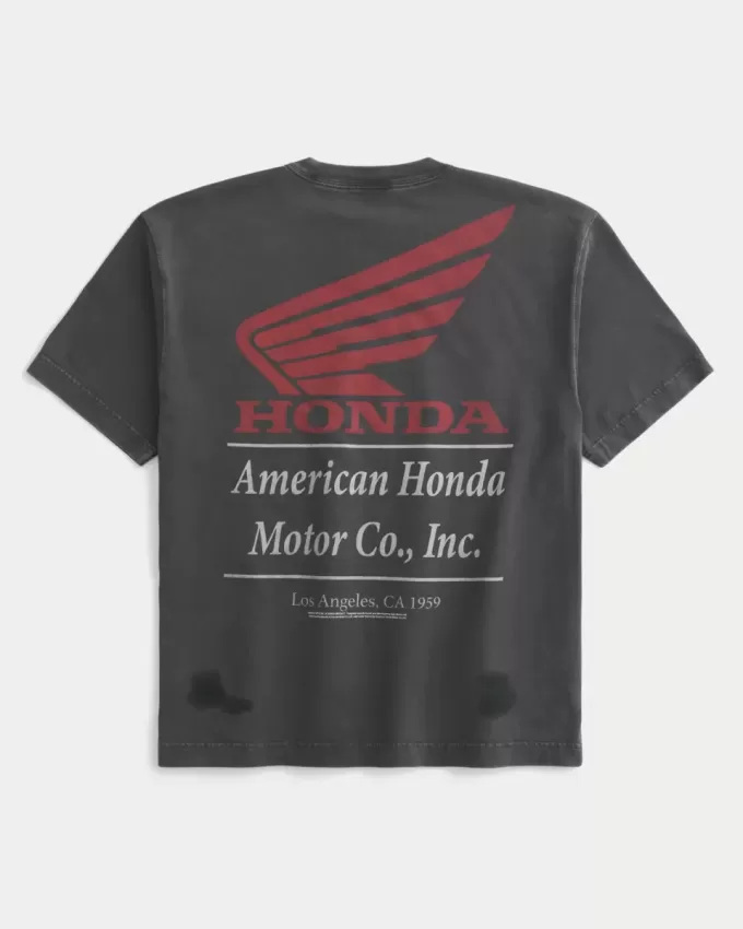 Boxy Heavyweight Honda Grafik-T-Shirt