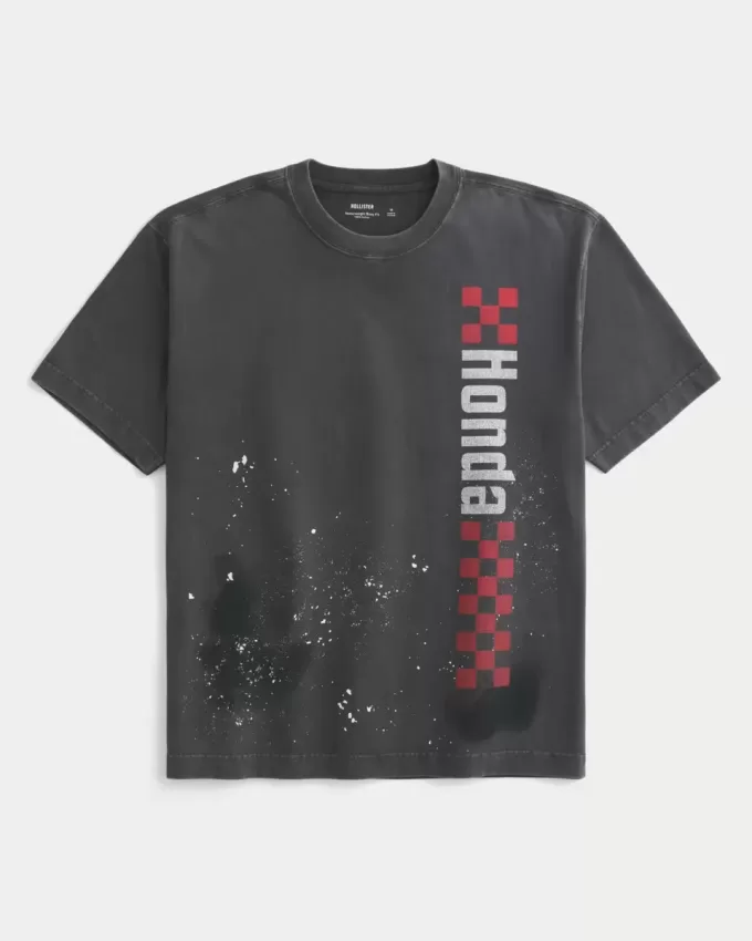 Boxy Heavyweight Honda Grafik-T-Shirt