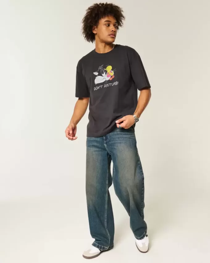 Boxy Heavyweight Looney Tunes Grafik-T-Shirt