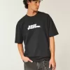 Boxy Heavyweight „No Fear“-T-Shirt mit Grafik
