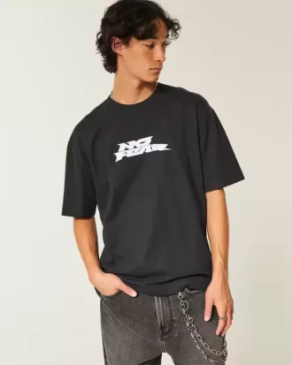 Boxy Heavyweight „No Fear“-T-Shirt mit Grafik