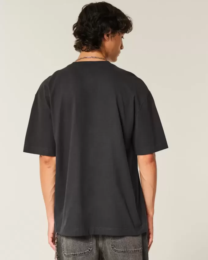 Boxy Heavyweight „No Fear“-T-Shirt mit Grafik