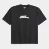 Boxy Heavyweight „No Fear“-T-Shirt mit Grafik