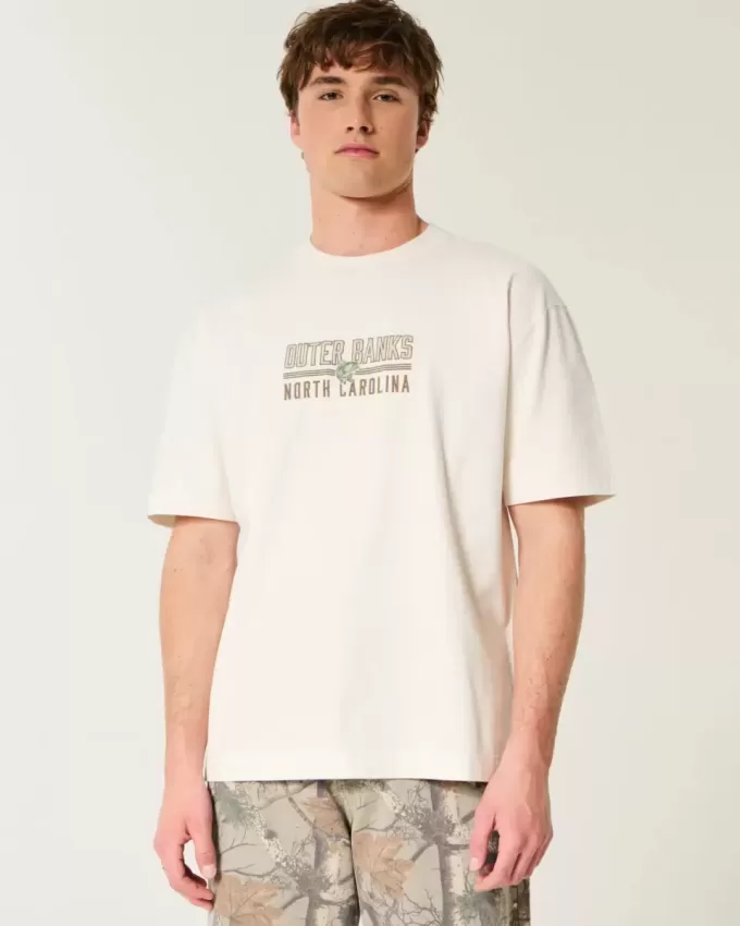 Boxy Heavyweight Outer Banks Grafik-T-Shirt
