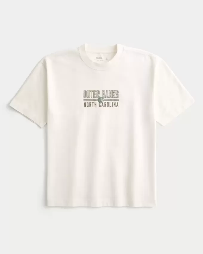 Boxy Heavyweight Outer Banks Grafik-T-Shirt