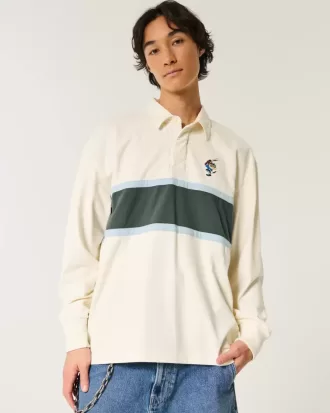 Boxy Heavyweight Rugby-Poloshirt mit Tasmanian Devil-Grafik