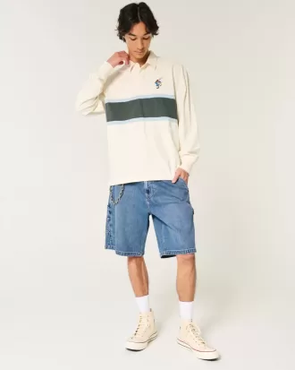 Boxy Heavyweight Rugby-Poloshirt mit Tasmanian Devil-Grafik