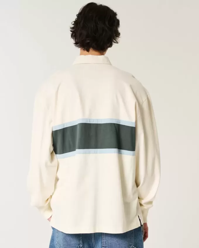 Boxy Heavyweight Rugby-Poloshirt mit Tasmanian Devil-Grafik