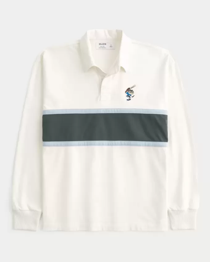Boxy Heavyweight Rugby-Poloshirt mit Tasmanian Devil-Grafik