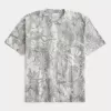 Boxy Heavyweight T-Shirt mit Rundhalsausschnitt und Camouflage-Muster Boxy Heavyweight T-Shirt mit Rundhalsausschnitt und Camouflage-Muster