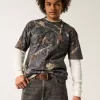 Boxy Heavyweight T-Shirt mit Rundhalsausschnitt und Camouflage-Muster Boxy Heavyweight T-Shirt mit Rundhalsausschnitt und Camouflage-Muster