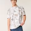 Boxy Heavyweight T-Shirt mit Rundhalsausschnitt und Camouflage-Muster Boxy Heavyweight T-Shirt mit Rundhalsausschnitt und Camouflage-Muster