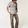 Boxy Heavyweight T-Shirt mit Rundhalsausschnitt und Camouflage-Muster Boxy Heavyweight T-Shirt mit Rundhalsausschnitt und Camouflage-Muster