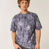 Boxy Heavyweight T-Shirt mit Rundhalsausschnitt und Camouflage-Muster Boxy Heavyweight T-Shirt mit Rundhalsausschnitt und Camouflage-Muster