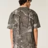 Boxy Heavyweight T-Shirt mit Rundhalsausschnitt und Camouflage-Muster Boxy Heavyweight T-Shirt mit Rundhalsausschnitt und Camouflage-Muster