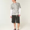Boxy Heavyweight T-Shirt mit Rundhalsausschnitt und Camouflage-Muster Boxy Heavyweight T-Shirt mit Rundhalsausschnitt und Camouflage-Muster