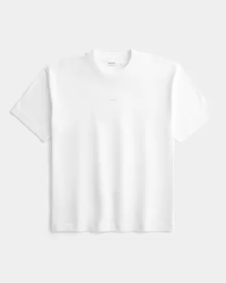 Boxy Heavyweight T-Shirt mit Rundhalsausschnitt und Logo