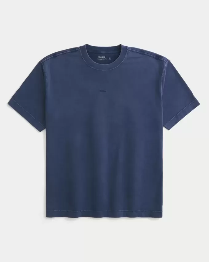 Boxy Heavyweight T-Shirt mit Rundhalsausschnitt und Logo Boxy Heavyweight T-Shirt mit Rundhalsausschnitt und Logo