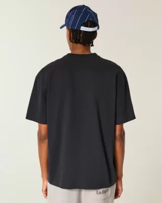Boxy Heavyweight T-Shirt mit Rundhalsausschnitt und Sternenverzierung