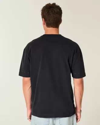 Boxy Heavyweight T-Shirt mit Rundhalsausschnitt und Sternenverzierung