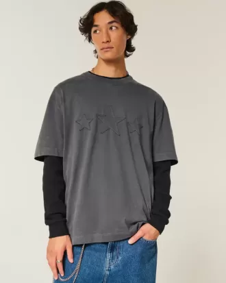 Boxy Heavyweight T-Shirt mit Sterngrafik