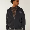 Boxy Hollywood Grafik-Kapuzenpullover mit Reißverschluss Boxy Hollywood Grafik-Kapuzenpullover mit Reißverschluss