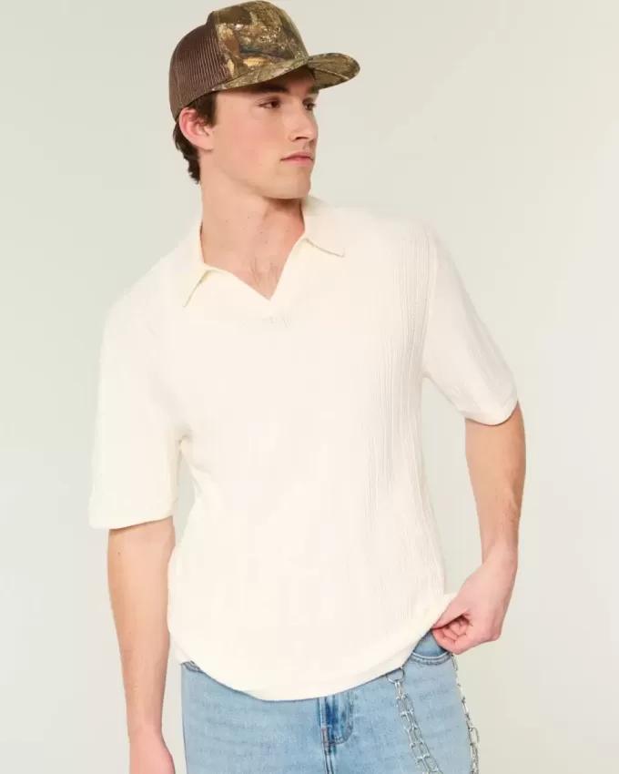 Boxy Kurzarm-Pullover-Polo