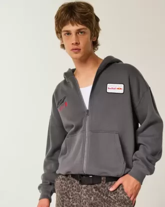 Boxy Oracle Red Bull Racing Grafik-Kapuzenpullover mit Reißverschluss