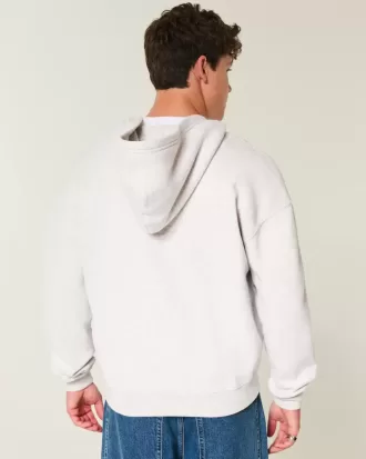 Boxy Providence Rhode Island Grafik-Kapuzenpullover mit Reißverschluss