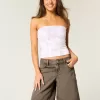 Braune Baggy-Jeans mit niedrigem Bund