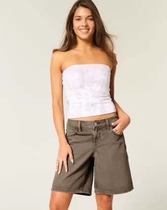 Braune Baggy-Jeans mit niedrigem Bund