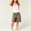 Braune Baggy-Jeans mit niedrigem Bund