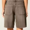 Braune Baggy-Jeans mit niedrigem Bund