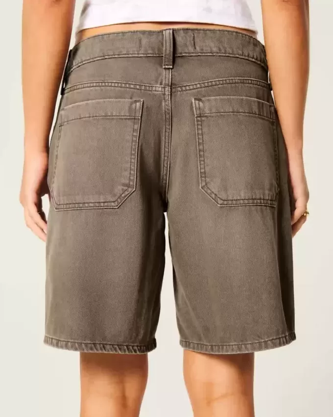 Braune Baggy-Jeans mit niedrigem Bund
