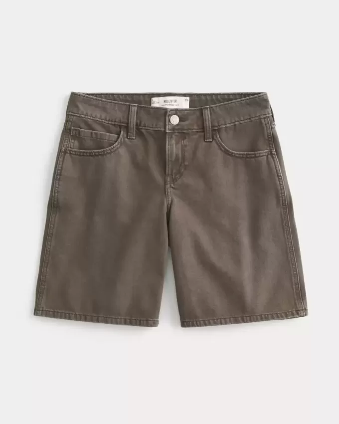 Braune Baggy-Jeans mit niedrigem Bund