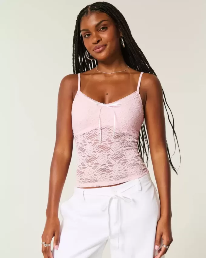 Camisole mit durchgehender Spitze