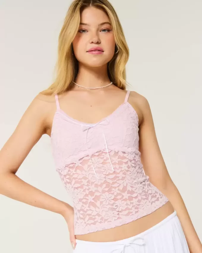 Camisole mit durchgehender Spitze