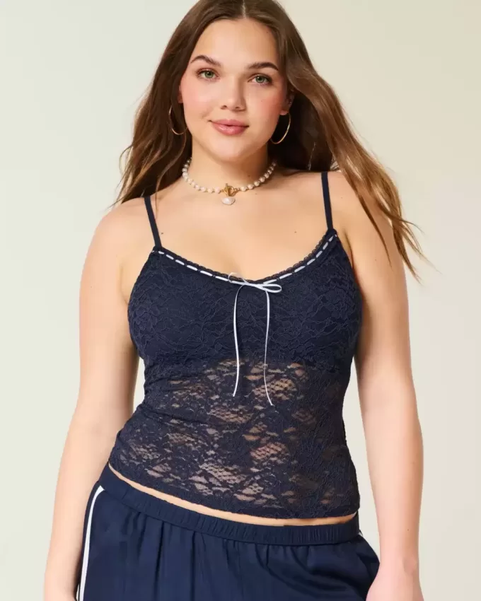 Camisole mit durchgehender Spitze