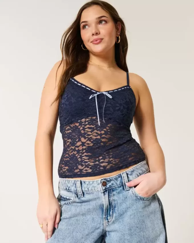 Camisole mit durchgehender Spitze