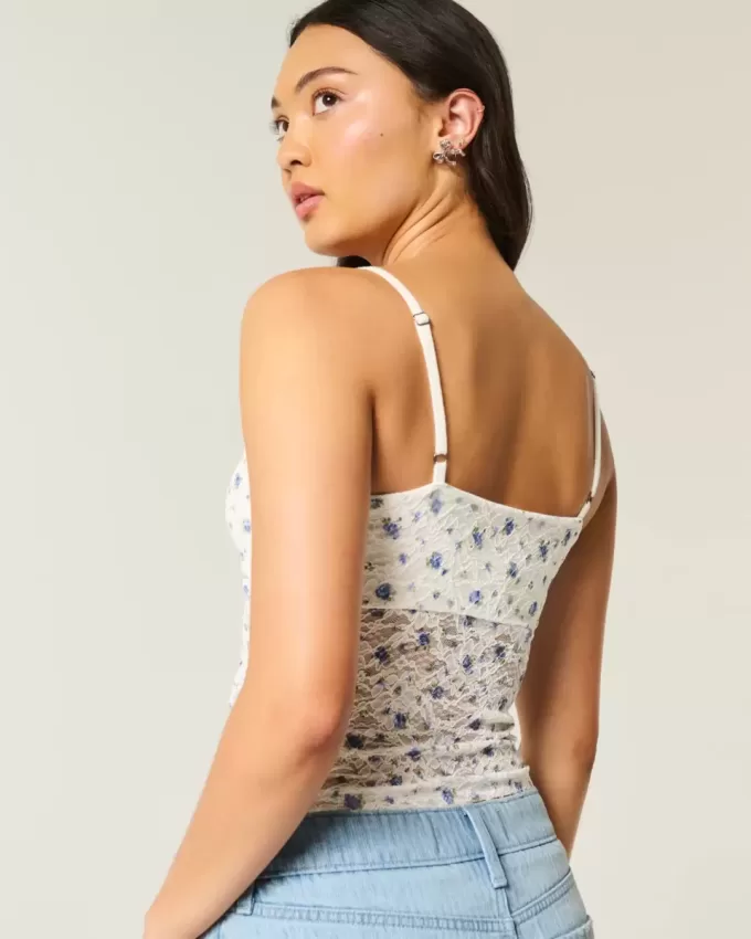 Camisole mit durchgehender Spitze
