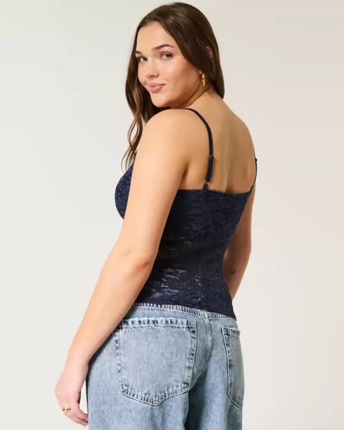Camisole mit durchgehender Spitze