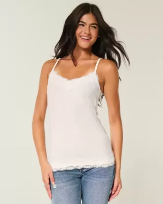 Camisole mit Spitzenbesatz