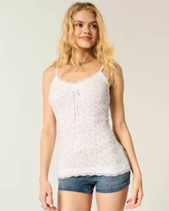 Camisole mit Spitzenbesatz