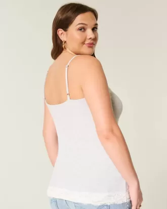 Camisole mit Spitzenbesatz