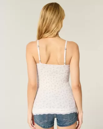 Camisole mit Spitzenbesatz