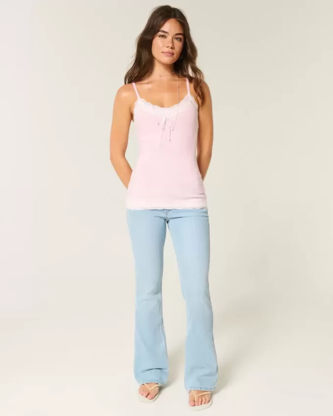 Camisole mit Spitzenbesatz