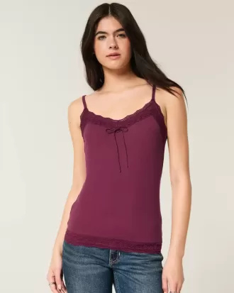 Camisole mit Spitzenbesatz