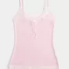 Camisole mit Spitzenbesatz