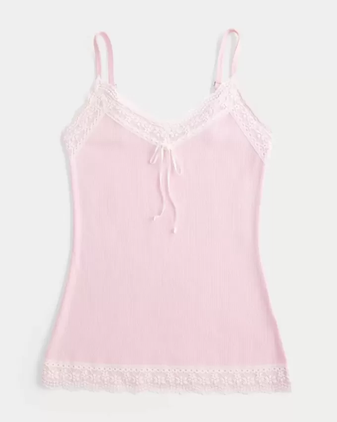 Camisole mit Spitzenbesatz